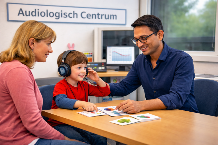 Hoorbeoordeling met moeder en audioloog
